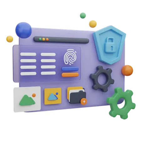 Online Security Dashboard  3D Illustration