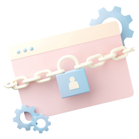 Online Security Management  3D Icon