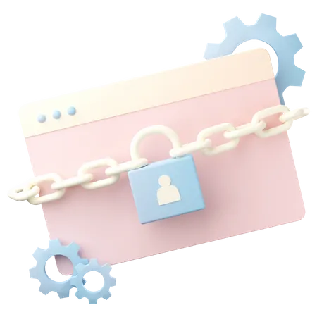 Online Security Management  3D Icon