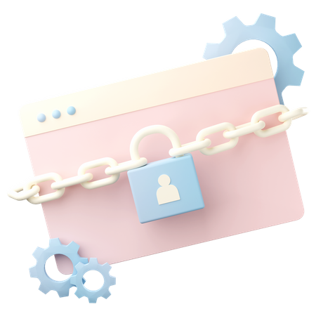 Online Security Management 3D Icon