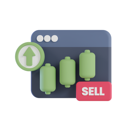 Online Sell Growth  3D Icon