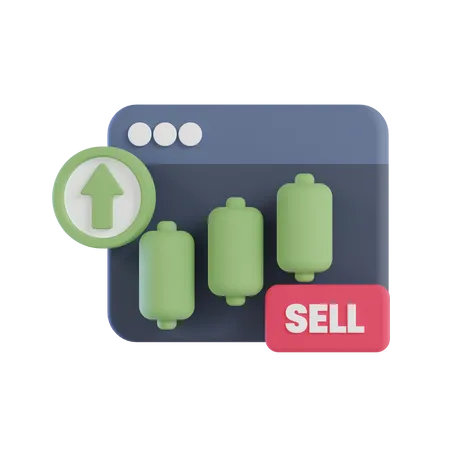 Online Sell Growth  3D Icon