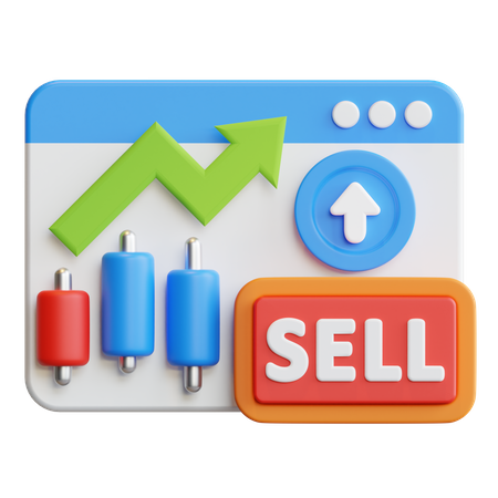 Online Sell Growth  3D Icon