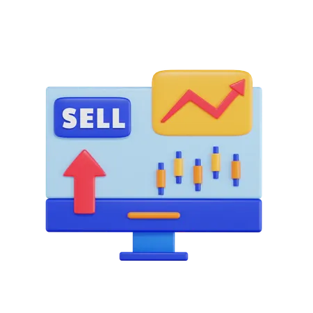 Online Sell Growth  3D Icon