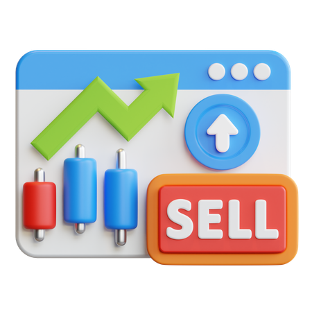 Online Sell Growth  3D Icon