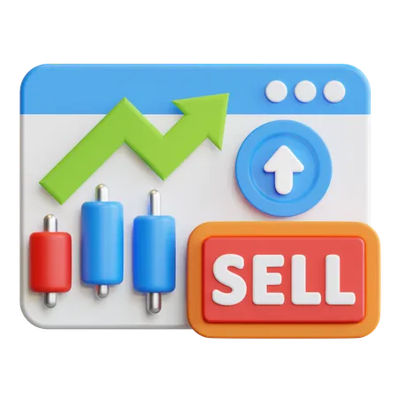 Online Sell Growth  3D Icon