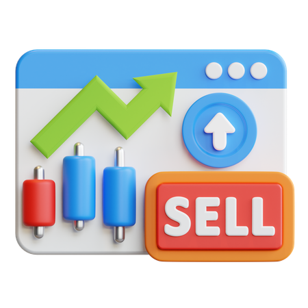Online Sell Growth  3D Icon