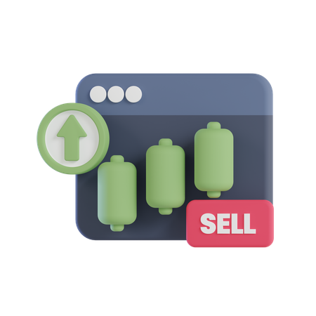 Online Sell Growth  3D Icon
