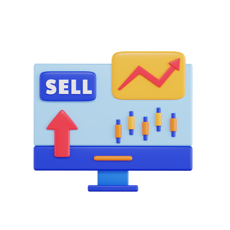 Online Sell Growth  3D Icon