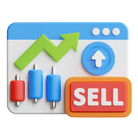 Online Sell Growth  3D Icon