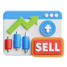 3d online sell growth illustration