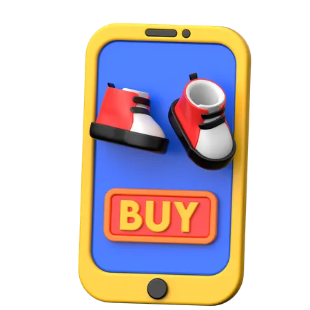 Online Shoe Shopping  3D Icon
