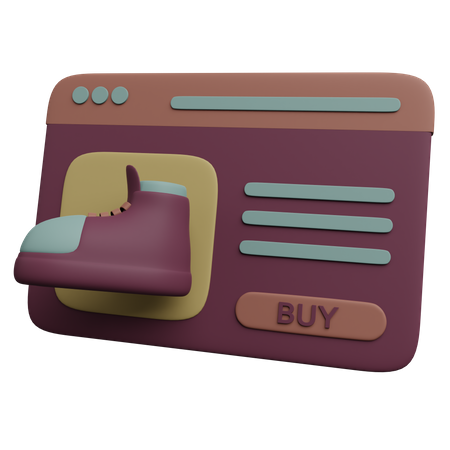 Online Shoe Shopping  3D Icon