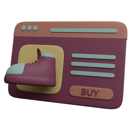 3 D Online Shoe Catalog Illustration 3D Icon