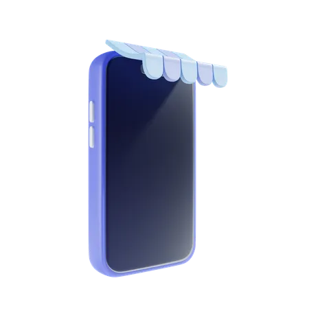 Online Shop Smartphone 3 D Illustration 3D Icon