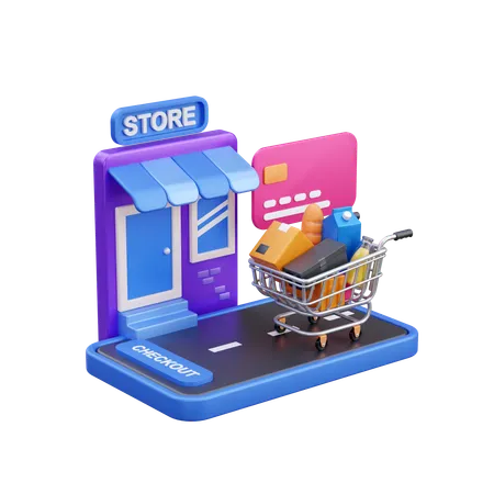 Online-Shop  3D Icon