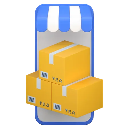 Online Shop Delivery Package Service 3 D Icon Illustration 3D Icon
