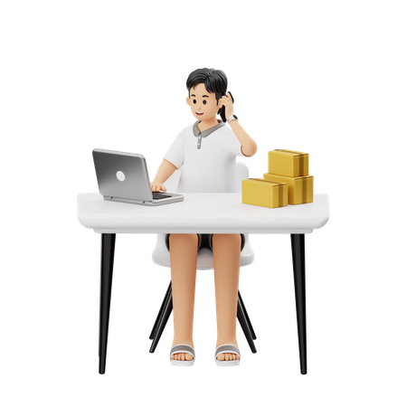 Online Shop Admin  3D Illustration