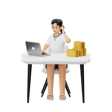 Online Shop Admin  3D Illustration