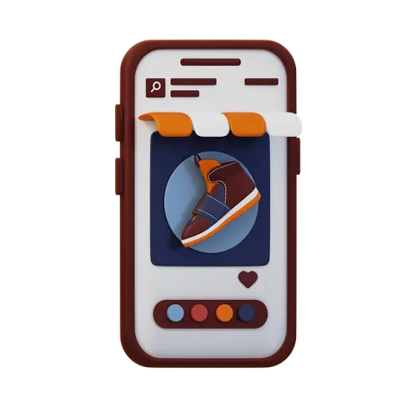 Online shop apps  3D Icon