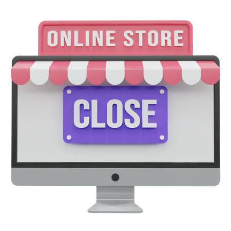 Online Shop Close 3D Illustration