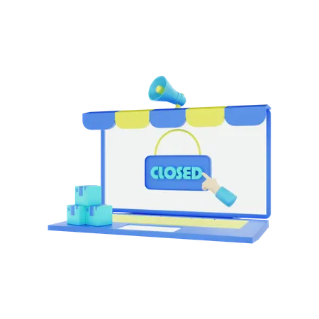 Online Shop Closed 3D Illustration