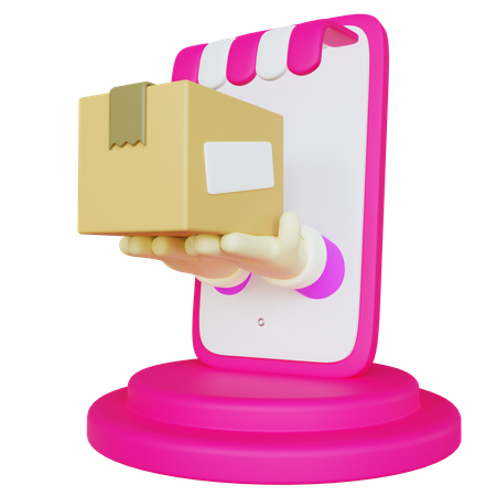 Online Shop Delivery  3D Icon