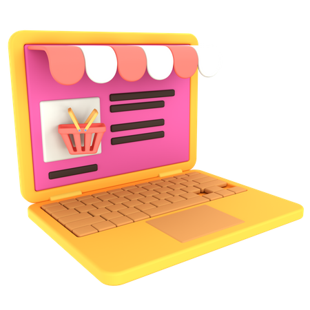 Online Shop Desktop  3D Icon