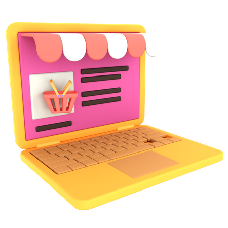 Online Shop Desktop  3D Icon