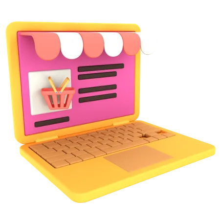 Online Shop Desktop  3D Icon