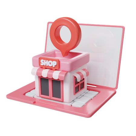 Online Shop Location  3D Icon
