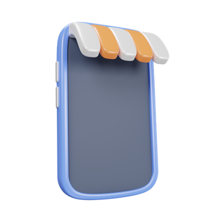 Online shop on phone  3D Icon