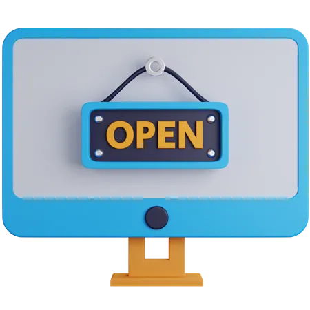 Online Shop Open  3D Icon