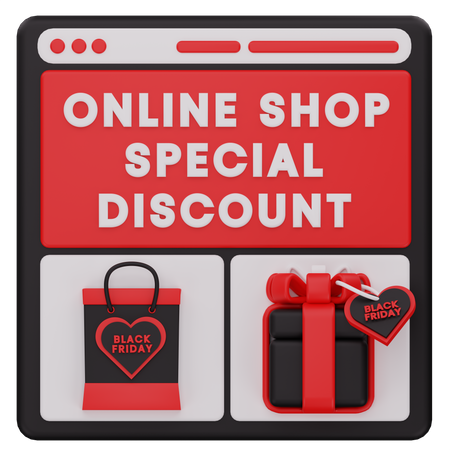 Online Shop Page  3D Icon