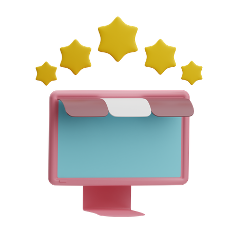 Online Shop Rating 3D Icon