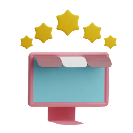 Online Shop Rating  3D Icon
