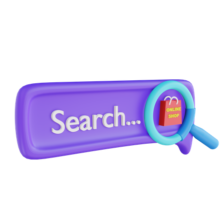 Online Shop Searching  3D Icon