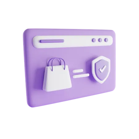 Online Shop Security  3D Icon