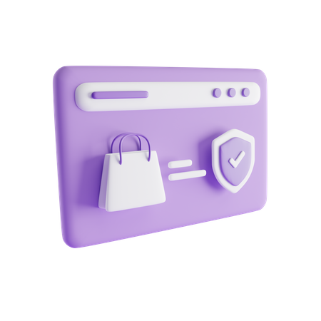 Online Shop Security  3D Icon