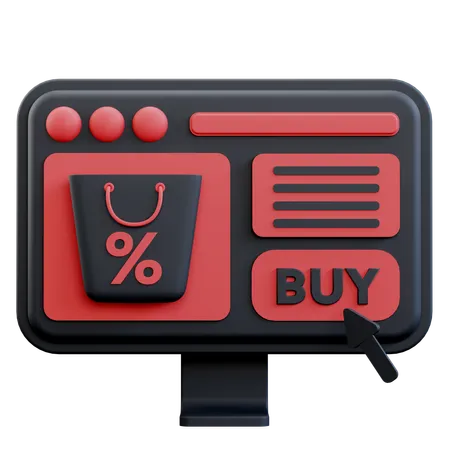 3 D Illustration Of Web Application Online Shopping 3D Icon