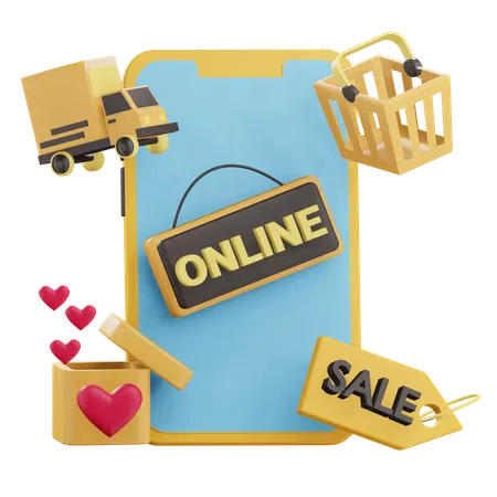 3 D Ecommerce Illustration With Transparent Background 3D Icon