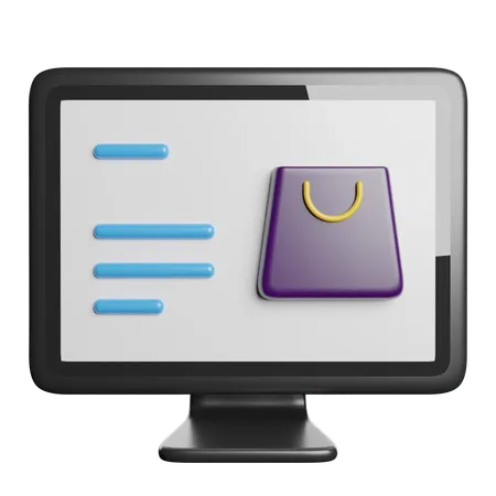 Online Shopping Ecommerce 3D Icon