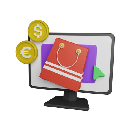 Online Shopping 3 D Icon 3D Icon
