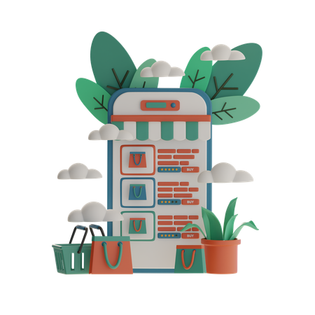 Online Shopping  3D Illustration