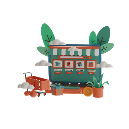 Online Shopping  3D Illustration