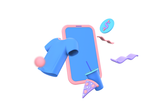 Online Einkaufen  3D Illustration