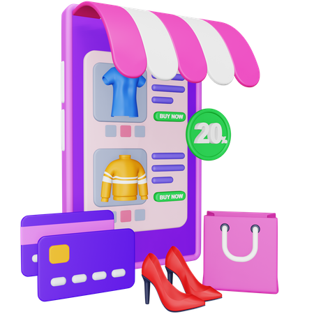 Online Shopping  3D Icon