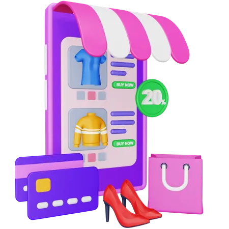 Online Shopping  3D Icon