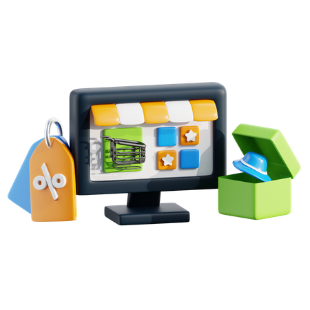 Online Shopping  3D Icon