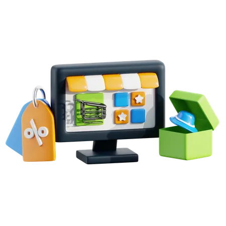 Online Shopping  3D Icon